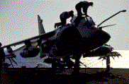 Harrier being maintained, copyright NATO