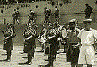 Regimental Pipe Band playing Battalion ashore